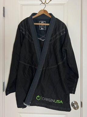 Origin USA Jiu-Jitsu Gi A4 / XL Jacket and Pants (41 inch) Black Lime Green